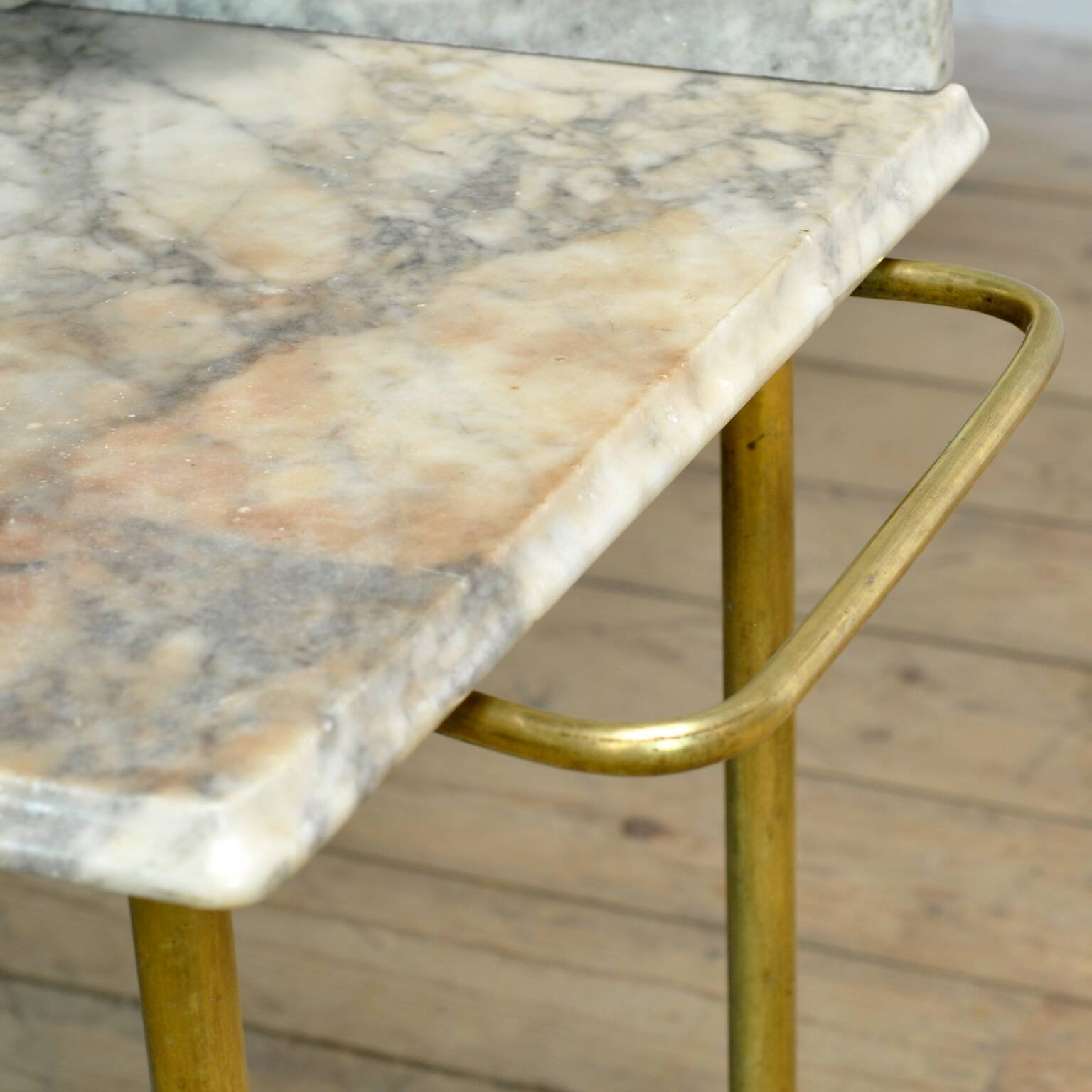 Antique brass and marble washbasin, circa 1880