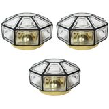 IRon and clear glass ceiling lights by Limburg, Germany, 1960s