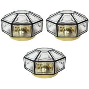 IRon and clear glass ceiling lights by Limburg, Germany, 1960s