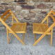 Series of 4 folding chairs in solid beech