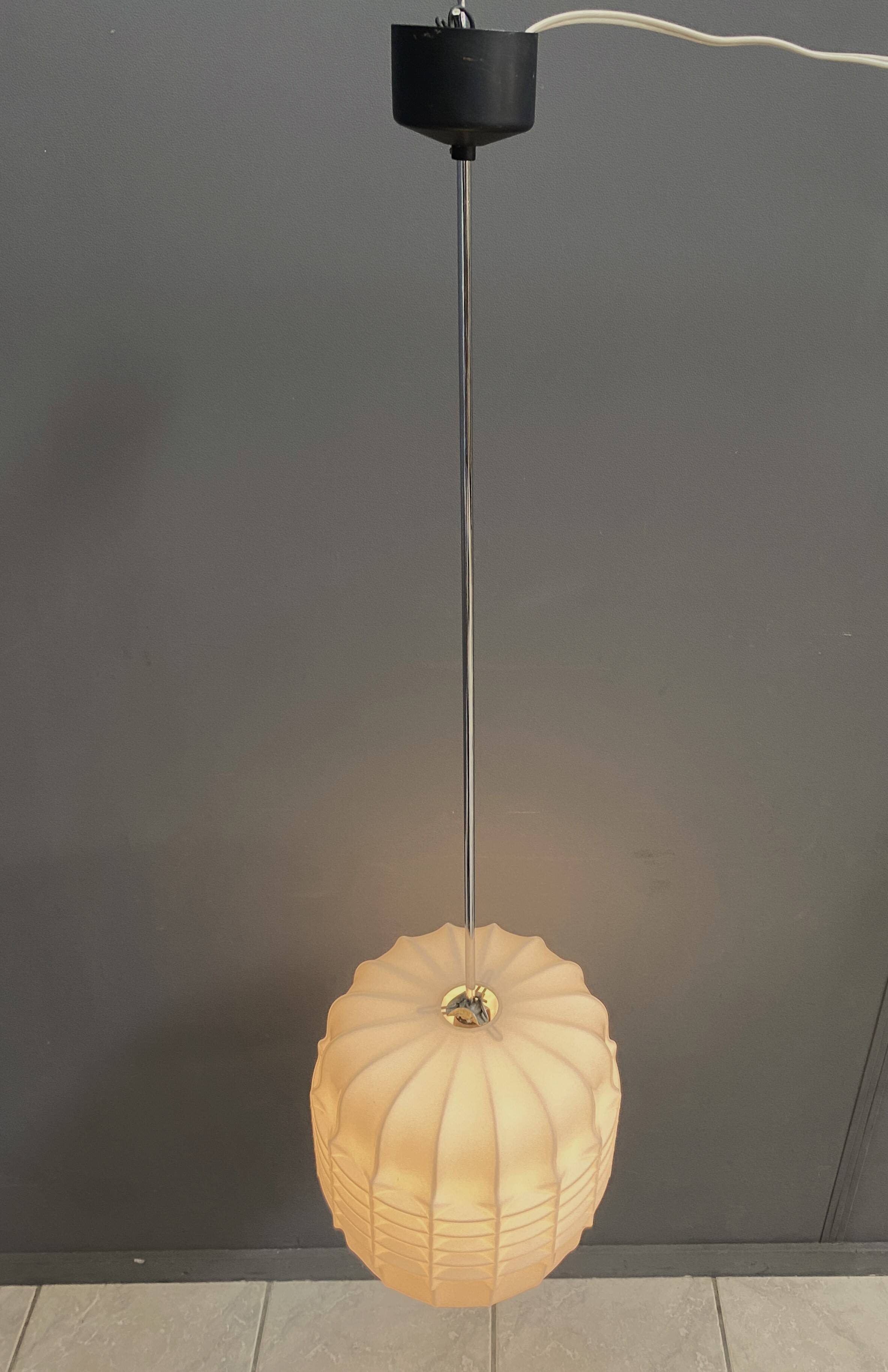 Opaline pendant lamp 1960s brutalist style