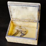 Cream alabaster vanity box by Romano Bianchi, Italy, circa 1970s