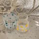 Carafe and 4 glasses with design and vintage patterns 1950/60