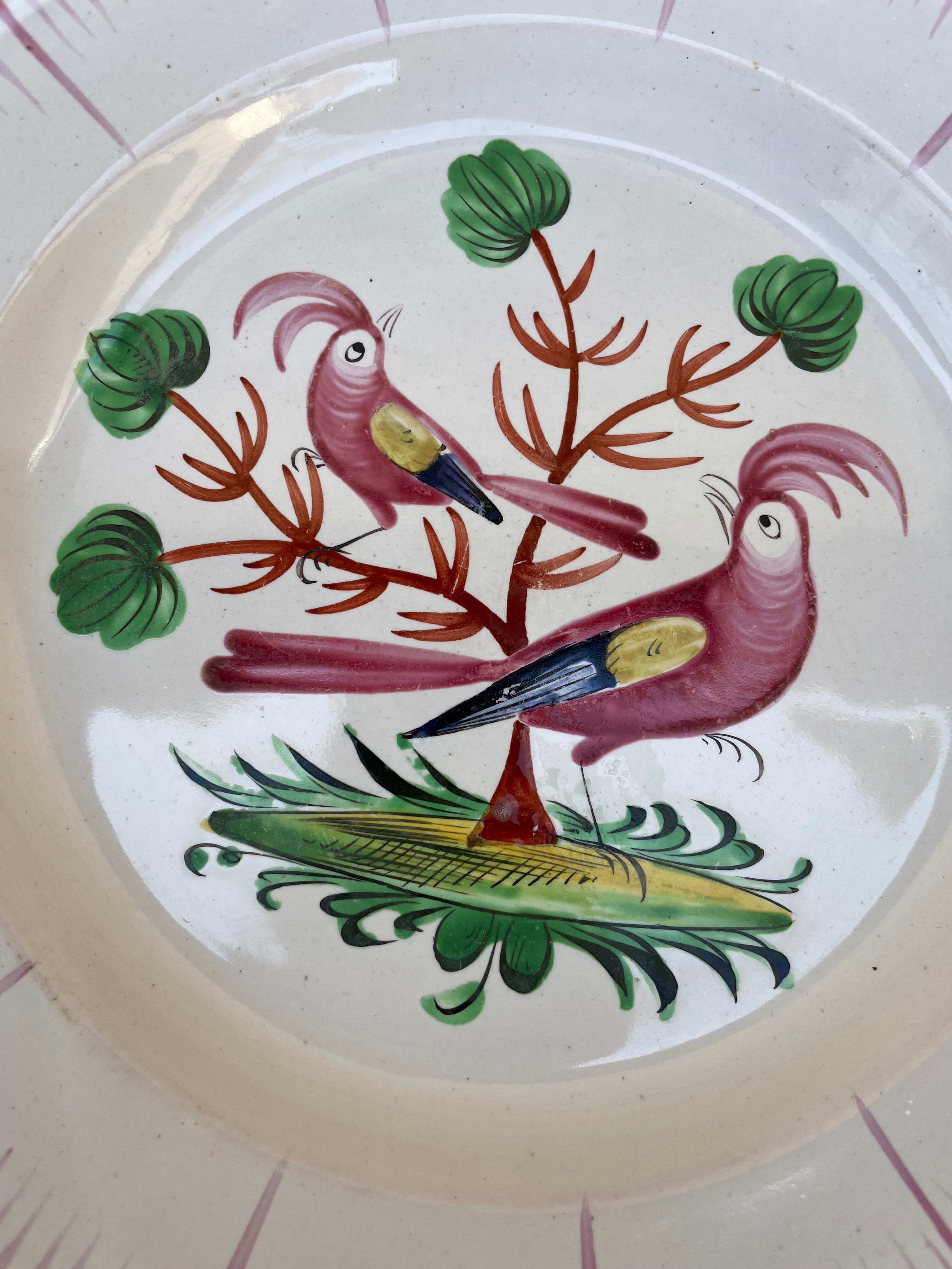 Lot de 6 assiettes anciennes à motif floral