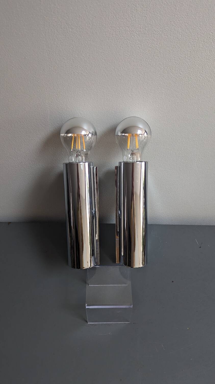 Chrome wall lights