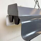 Grey Enamel Industrial Hanging Tube Light, 1960s