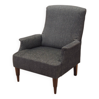 Fauteuil gris, design italien, années 70, fabrication : Italie