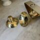 Vintage double Scandinavian candlestick in brass
