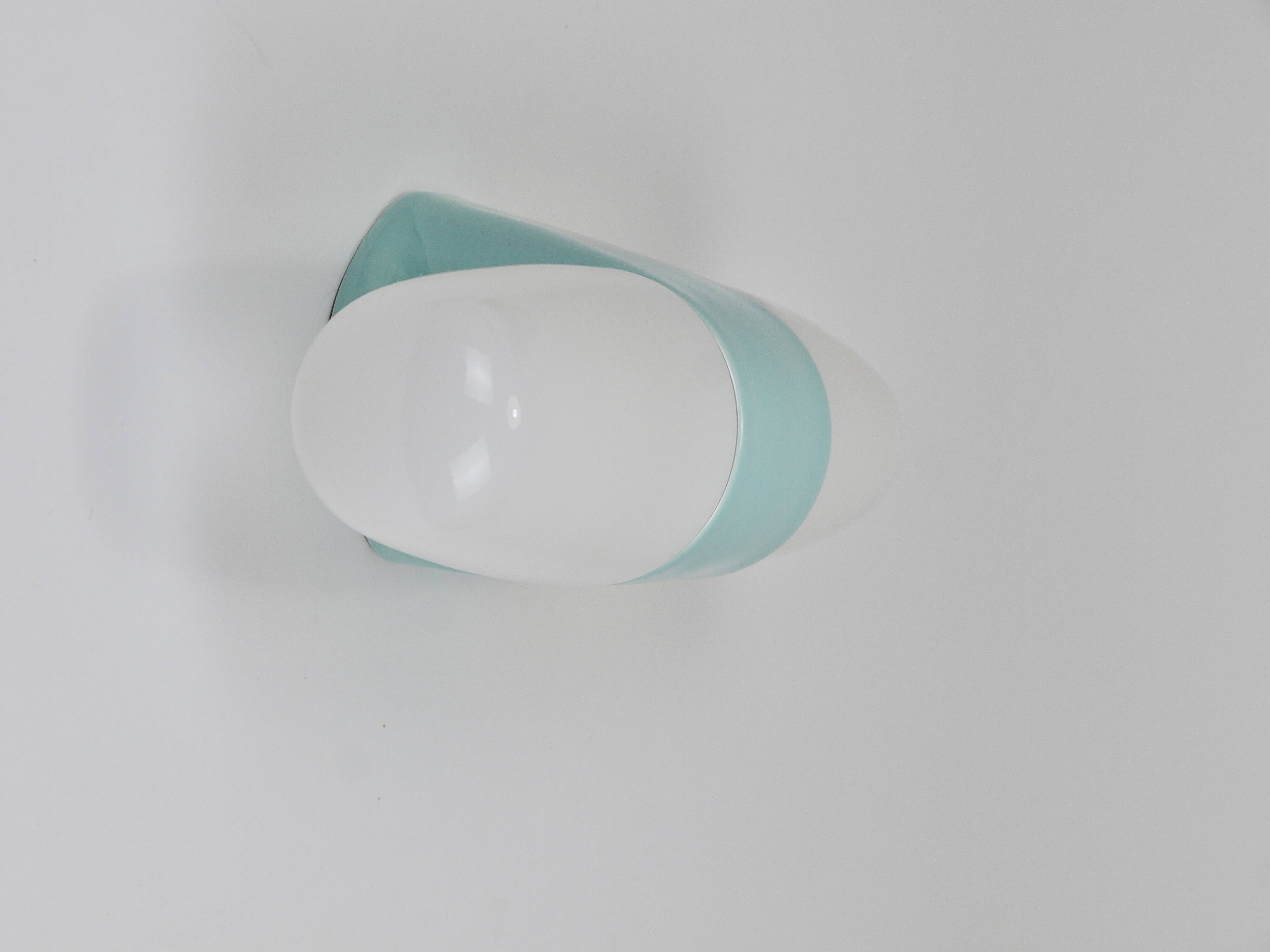 Wilhelm Wagenfeld Bauhaus Turquoise Double Sconce Wall Light, Germany, 1950