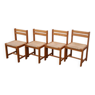 Set of 4 solid elm chairs