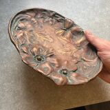 Ancienne coupe vide poche art nouveau en bronze signée