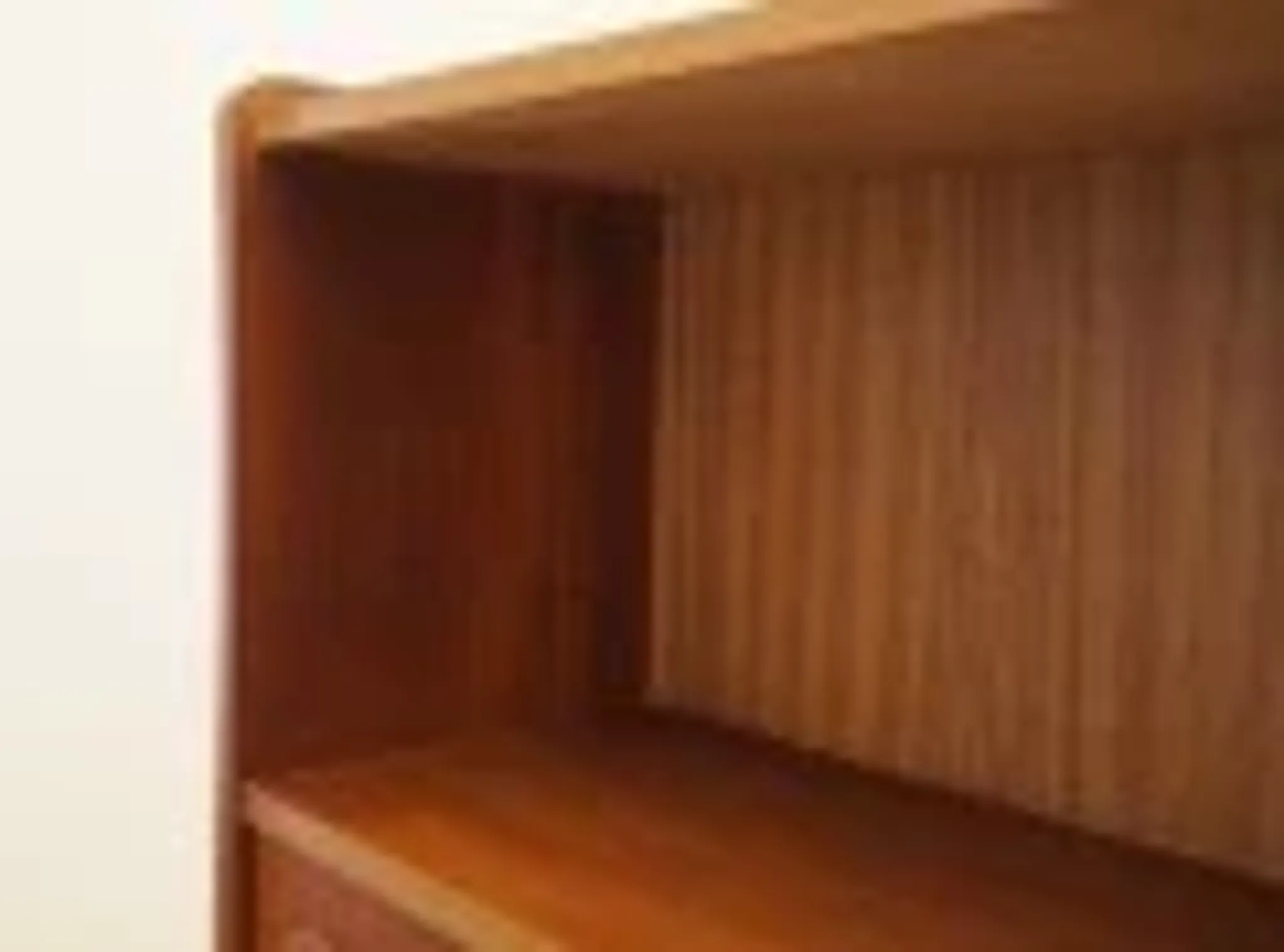 Danish teak veneered bookcase with sliding doors, 1970s