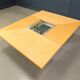 Vintage hidden bar coffee table by Paul michel in ash wood, 1970s