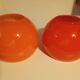 Pair d'opaline vintage oranges