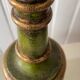 Lampe vintage en bois tourné chic dorée