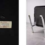 Vintage Mid-Century Modern Danish Black Leather Lounge Chair by Georg Thams