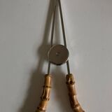 Pince à glaçons acier et bambou 1960 dlg Adnet
