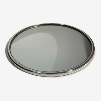 Plateau miroir art déco en argent massif