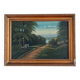 Vintage original coastal landscape oil painting, signed seaside art