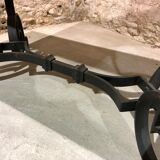 Robert merceris coffee table in wrought iron and 1940s marble