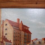Oil On Panel, Street Lively By Bravo 1944