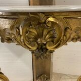 Nineteenth console in gilded wood