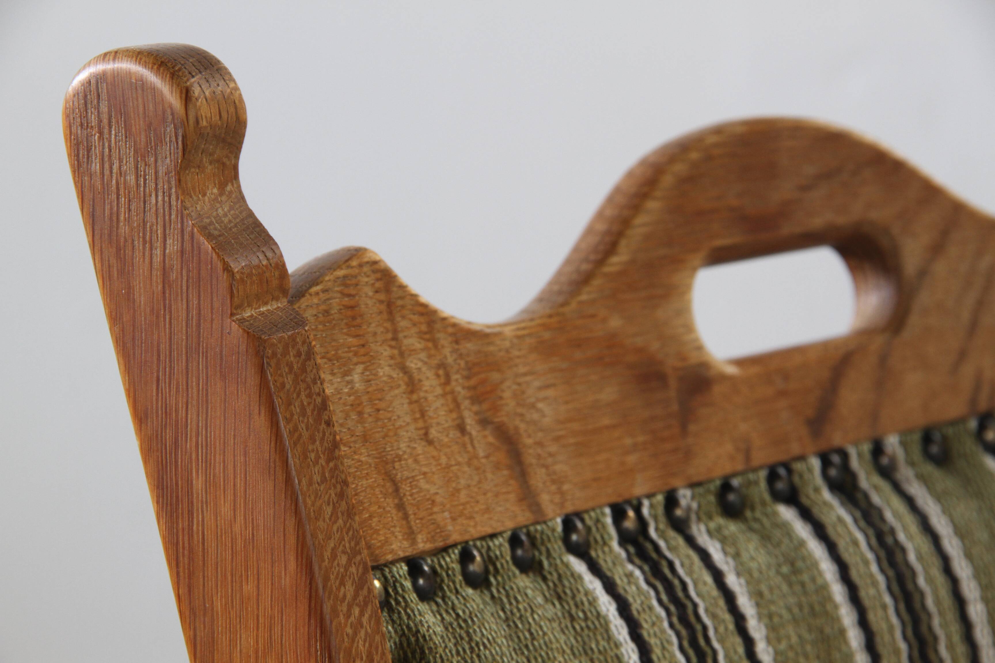 Chaises de salle à manger en chêne danois brutaliste des années 1960 dans le style de H. Kjærnulf