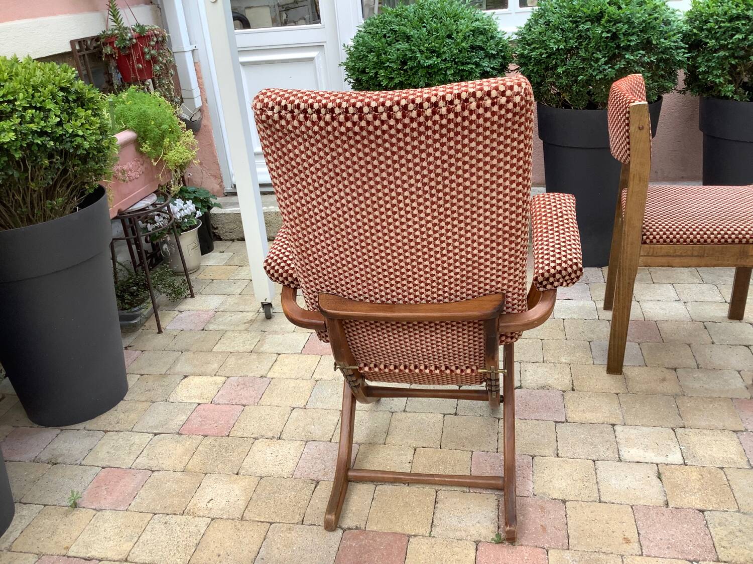 Baumann 70s velvet relax armchair