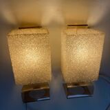 Pair of 70s plexiglas wall lights