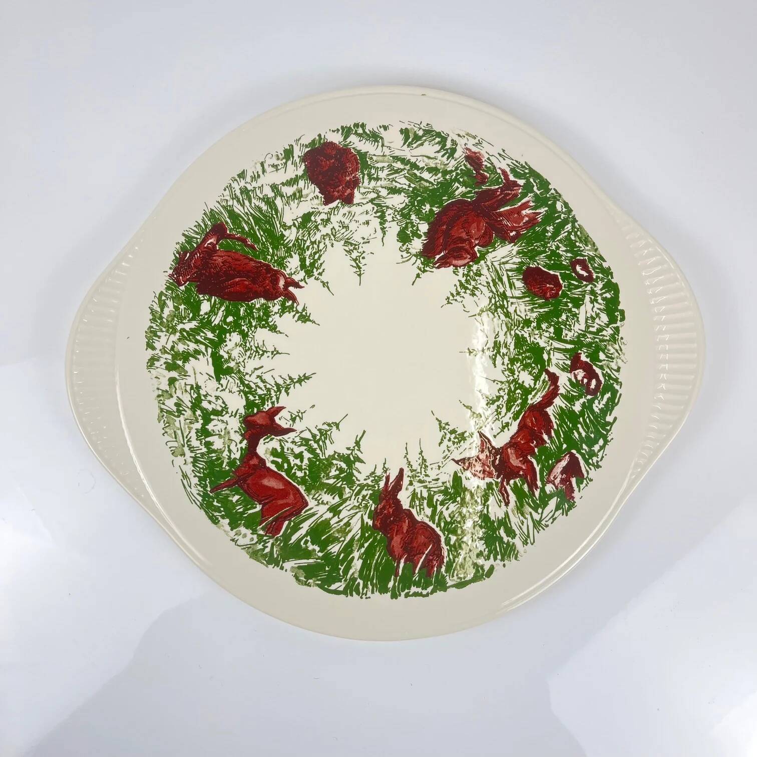 Forest animal plate, Edelkeramik, Grunstadt, mid-20th century