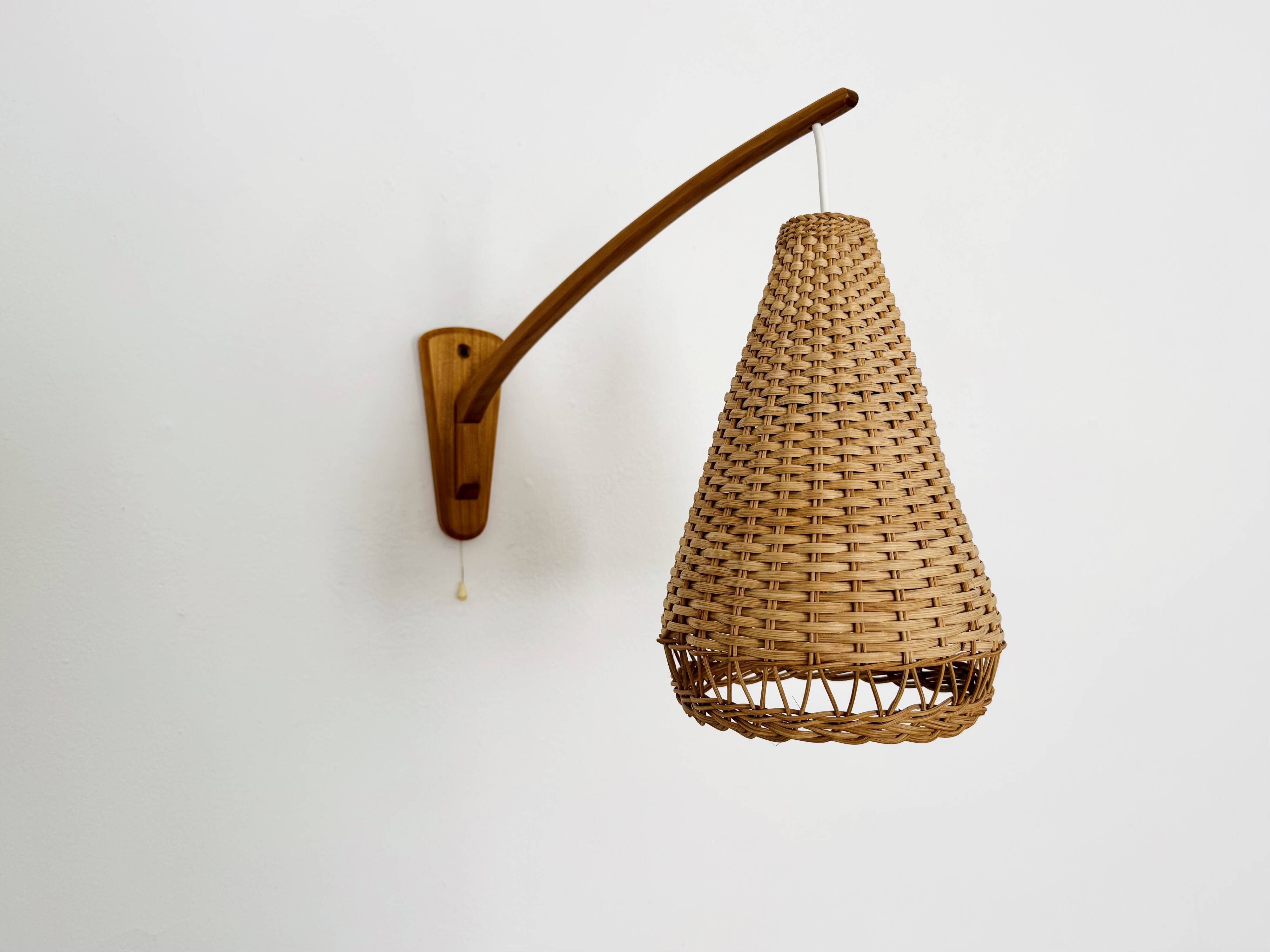 Elm and Wicker Wall Lamp