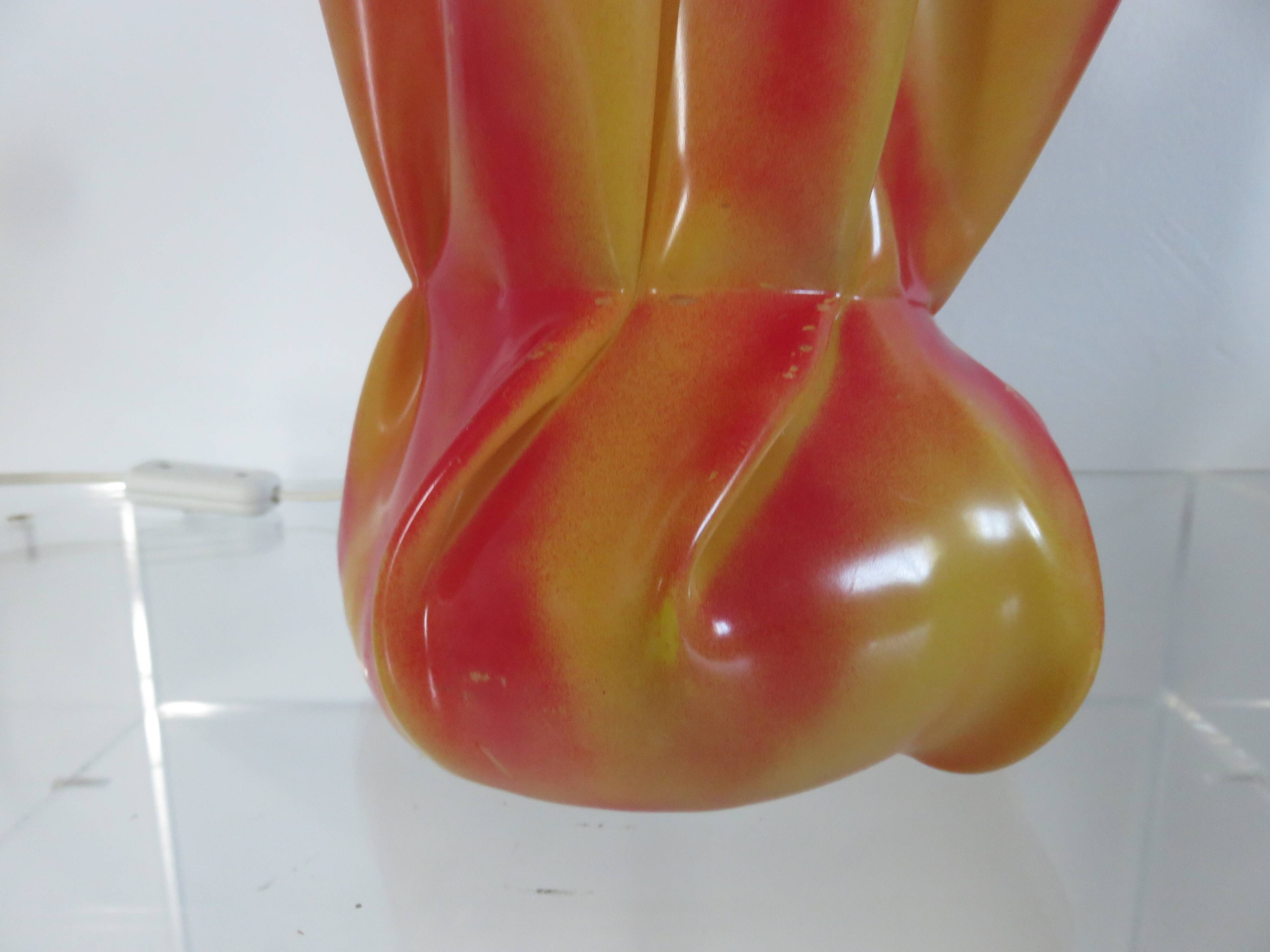 Draped chaplain lamp, Les Exclarares, in polycarbonate, 1980