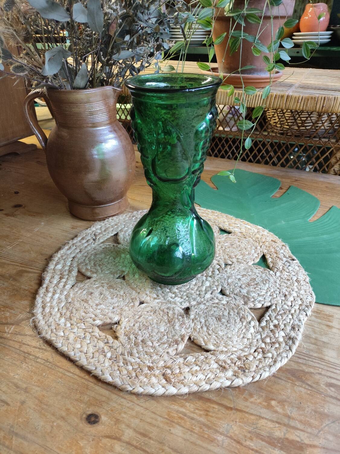 Vase en Verre Vert d'Empoli Italie