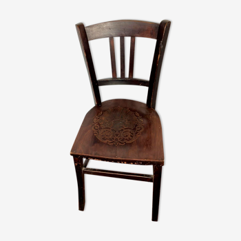 Chaise bistrot ancienne avec motif