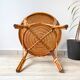 Vintage round rattan coffee table 1970