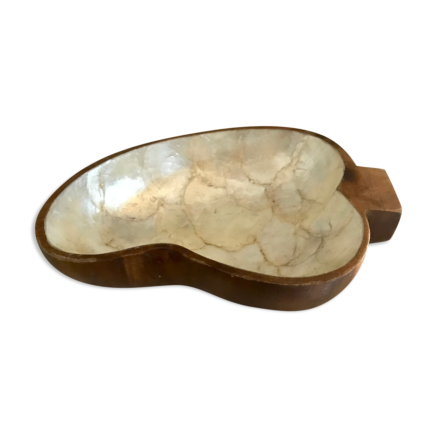 Teak and vintage mother-of-pearl pockets