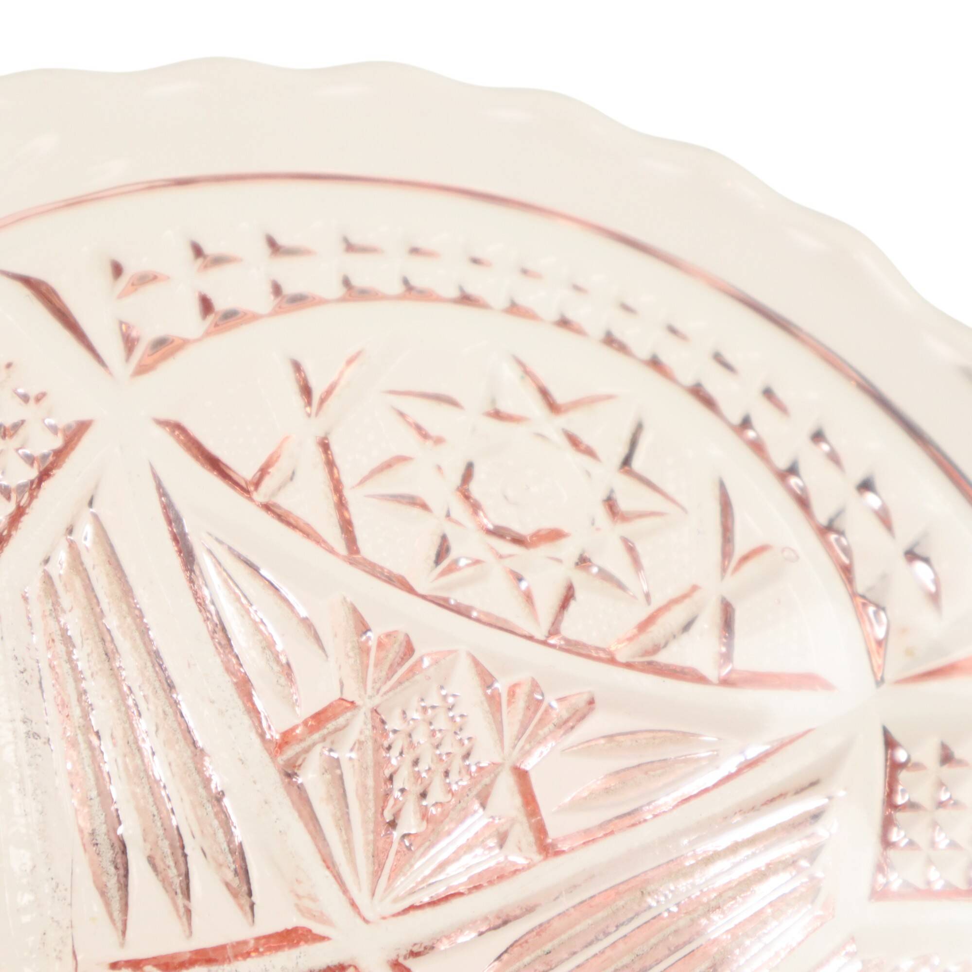 Art Deco Pink Cake Stand Standard Depression Glass 33cm