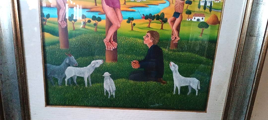 Oil painting on canvas Cesare Marchesini (Monza 1939) - Naive