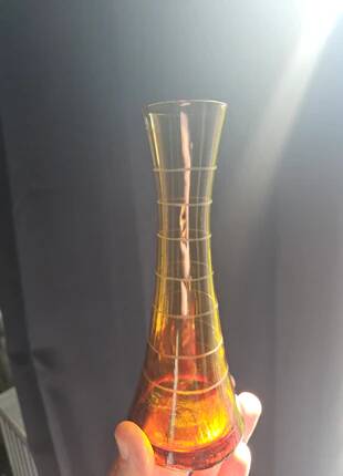 Petit vase soliflore vintage verre ambre