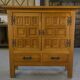 2-door, 2-drawer wardrobe in solid oak and wrought iron, rustic style, 1960s