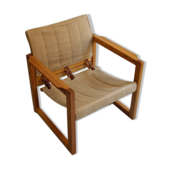 Armchair Safari Linen Ikea Vintage designer Karin Mobring