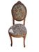 Brown varnished wooden chair 1940 Fabric chair with jacquard seat, upholstery manufacturing