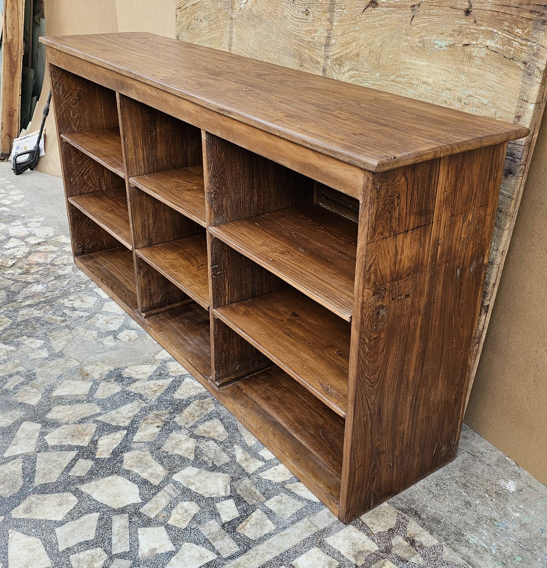 Old shop counter in Burmese teak.