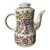 Hand-painted porcelain teapot with flowers, Poland, 1970s.