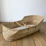 Wicker and bamboo crib 1930s 1940s