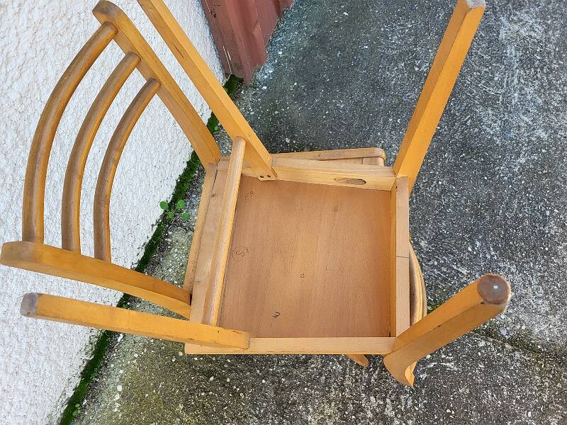 Serie de 3 chaises bistrot 1950