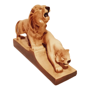 Sculpture Lion/Lionne de L. François