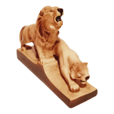 Sculpture Lion/Lionne de L. François (1882-1965)