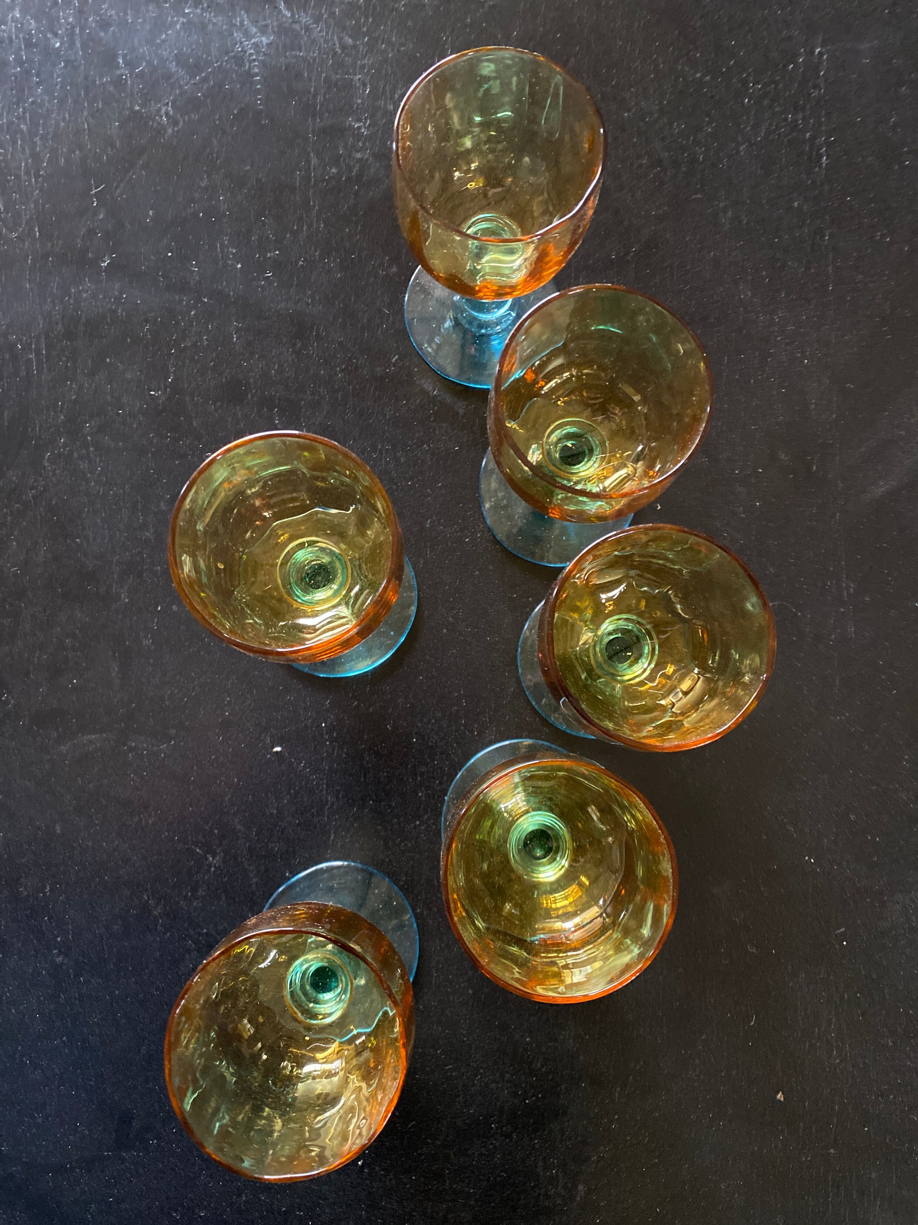 6 Portieux crystal liqueur glasses, Georges Sand model, no cracks or chips