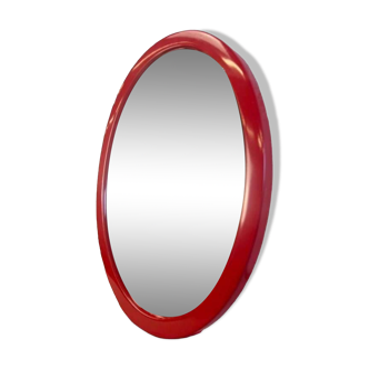 Vintage space age mirror in orange red